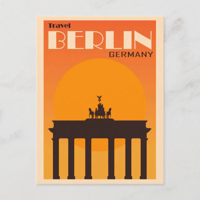 Vintage Berlin Germany Brandenburg Gate Travel Postcard | Zazzle