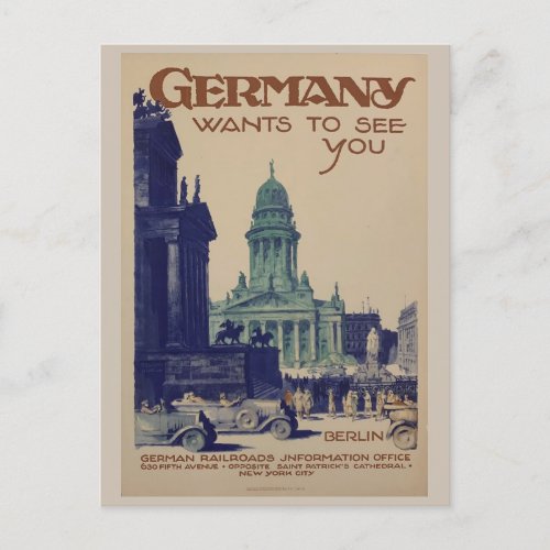Vintage Berlin Germany Tourism Travel Postcard