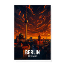 Vintage Berlin Germany Travel Poster - Dramatic