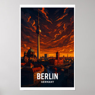 Vintage Berlin Germany Travel Poster - Dramatic