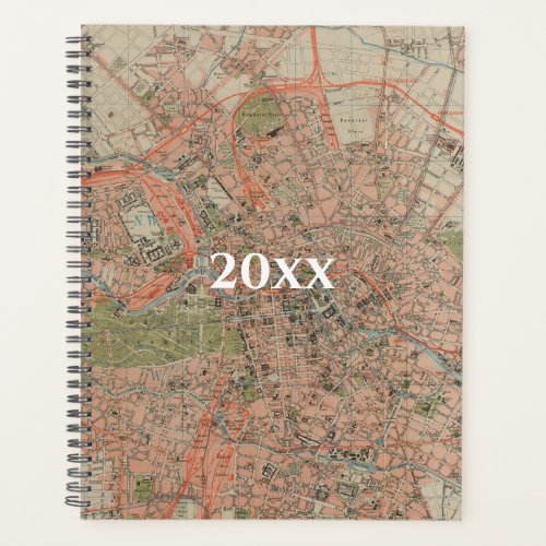 Vintage Berlin Map Planner Notebook