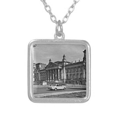Vintage Berlin Reichstag parliament house Mouse Pa Silver Plated Necklace