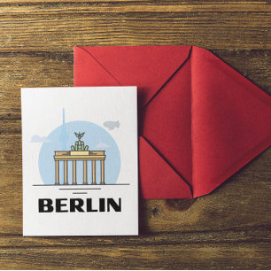 Vintage Berlin Skyline Art Postcard