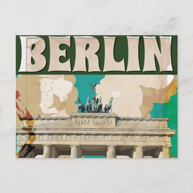 Vintage Berlin Travel Poster Postcard (Front)