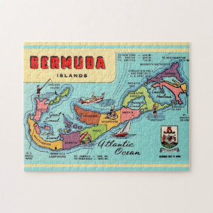 Vintage Bermuda Map Jigsaw Puzzle
