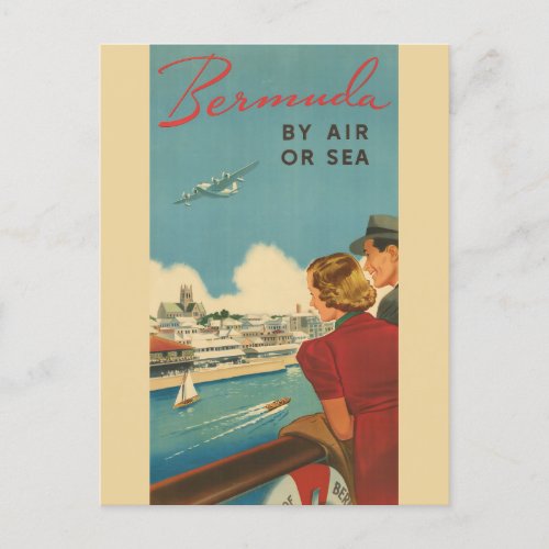 Vintage Bermuda Retro Tourism Advertisement Travel Postcard