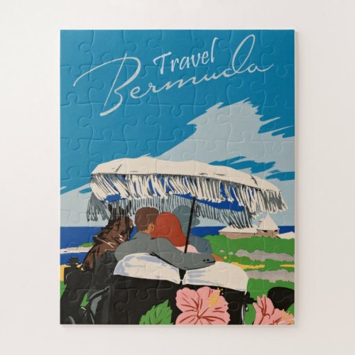 Vintage Bermuda Travel Art Ilustration Jigsaw Puzzle