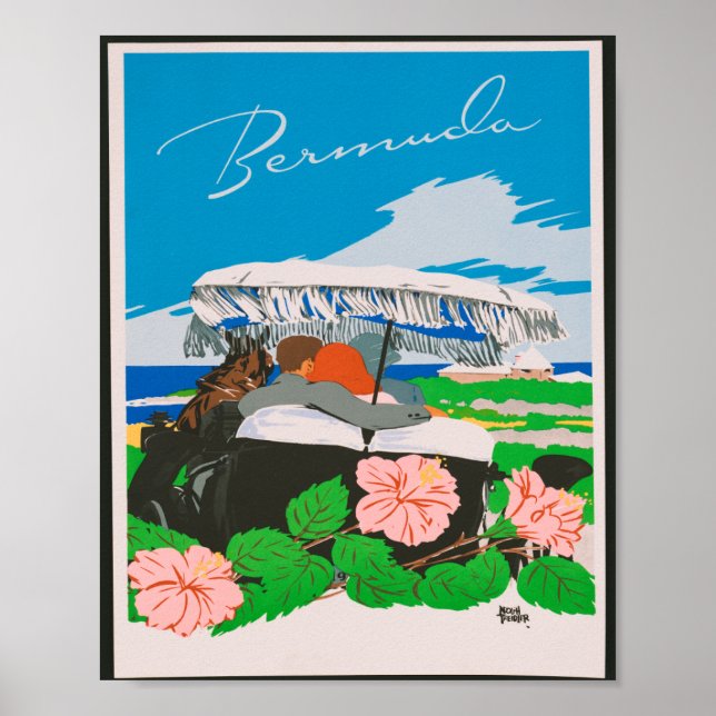 Vintage Bermuda Vintage Travel Poster (Front)