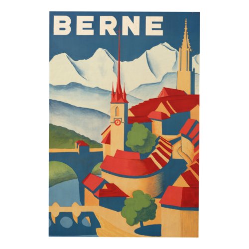 Vintage Berne Switzerland Travel Poster