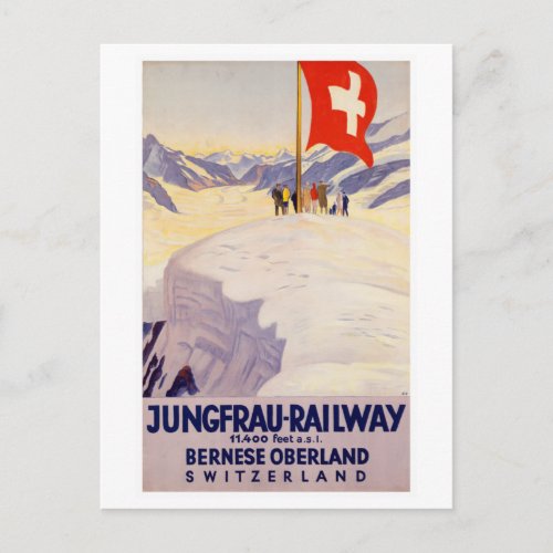 Vintage Bernese Oberland Switzerland Travel Postcard