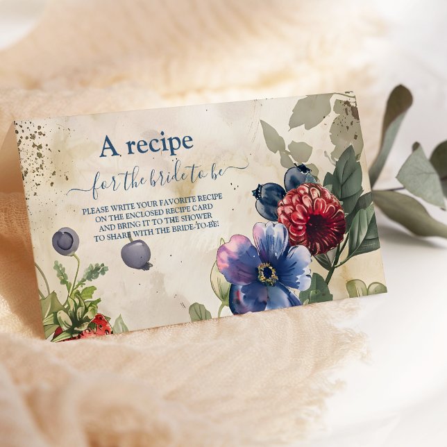 Vintage Berry Sweet Strawberry Bridal Shower  Enclosure Card (Creator Uploaded)