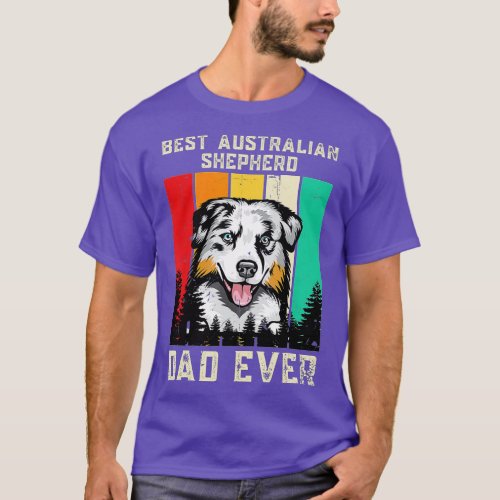 Vintage Best Australian Shepherd Dad Ever Fathers T_Shirt