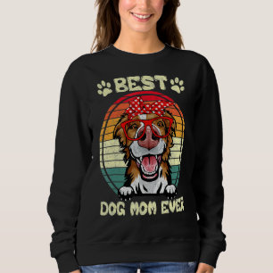 Vintage Best Border Collie Mom Ever Dog Mama Moth Sweatshirt