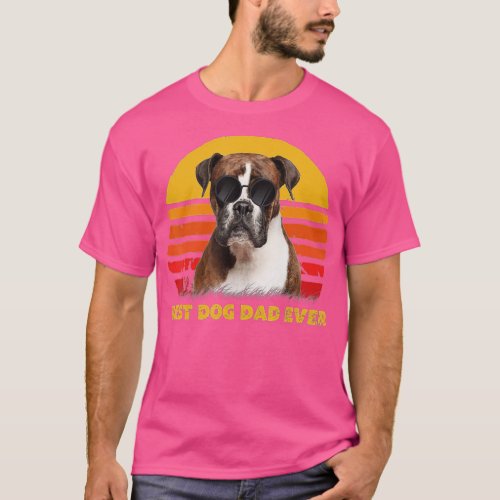 Vintage Best Boxer Dog Dad Ever Puppy Fathers Day  T_Shirt