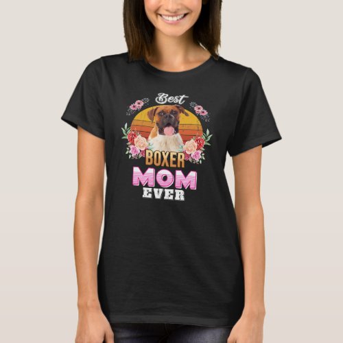 Vintage Best Boxer Mom Ever Mothers Day For Dog T_Shirt