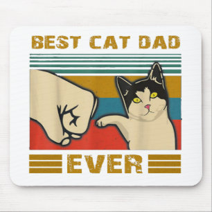 Vintage Best Cat Dad Ever Bump Fit Mouse Pad
