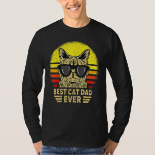 Vintage Best Cat Dad Ever Bump Fit Sunglasses Fath T-Shirt