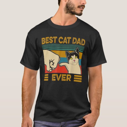 Vintage Best Cat Dad Ever Bump Fit T_Shirt