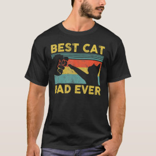 Vintage Best Cat Dad Ever  Cat Daddy Father Day  8 T-Shirt