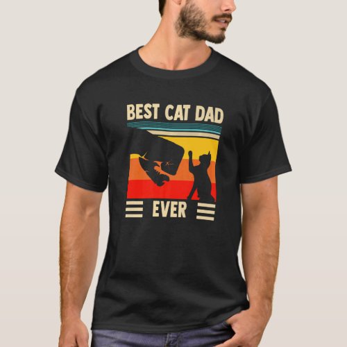 Vintage Best Cat Dad Ever  Cat Daddy Gif  2 T_Shirt