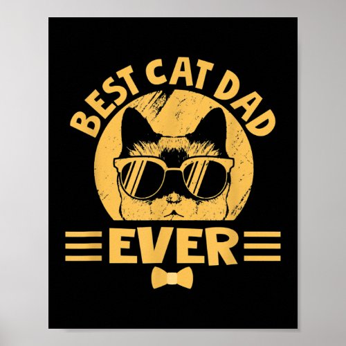 Vintage Best Cat Dad Ever Cat Daddy Gift  Poster