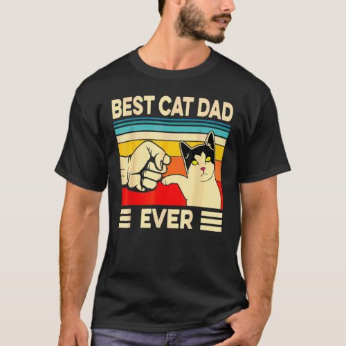 Vintage Best Cat Dad Ever Father S Day Cat Tee