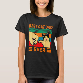 Vintage Best Cat Dad Ever Fist Bump T-Shirt