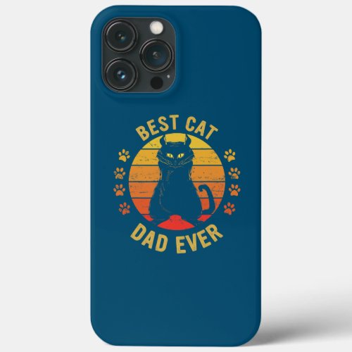 Vintage Best Cat Dad Ever Funny Cat Daddy Fathers iPhone 13 Pro Max Case