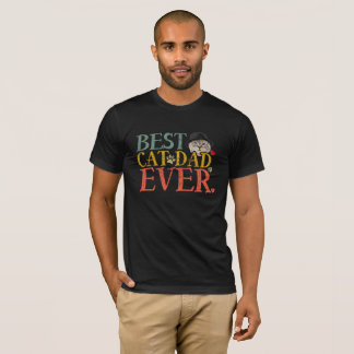 Vintage Best Cat Dad Ever Funny Cat Daddy Father's T-Shirt