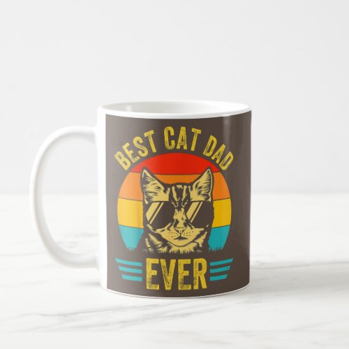 Vintage Best Cat Dad Ever Retro Fathers Day Cat Coffee Mug