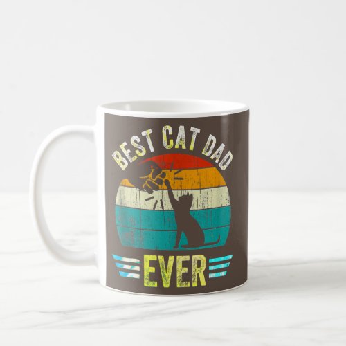 Vintage Best Cat Dad Ever Retro Fathers Day Tie Coffee Mug