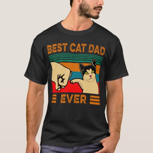 Vintage Best Cat Dad Ever T_Shirt