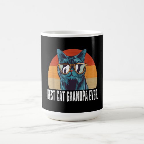 Vintage Best Cat Grandpa Ever Eighties Style Cat Magic Mug