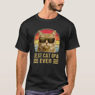 Vintage Best Cat Opa Ever Cat Daddy Gift For Men T-Shirt