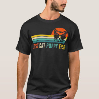 Vintage Best Cat Poppy Ever Cat Poppy Father Day T-Shirt