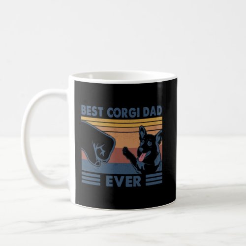 Vintage Best Corgi Dad Ever Fist Bump Funny Corgi  Coffee Mug
