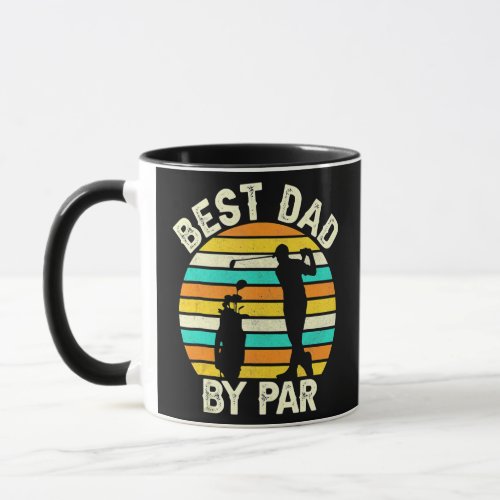 Vintage Best Dad By Par Fathers Day Golfing Gift Mug