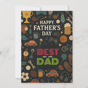 Vintage Best Dad Est 1999 Fathers Day Gift Cards