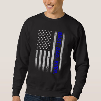 Vintage Best Dad Ever American Flag Distressed Fat Sweatshirt