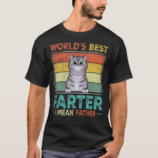 Vintage Best Dad Ever Cool Cat Kitten Lover Father T-Shirt
