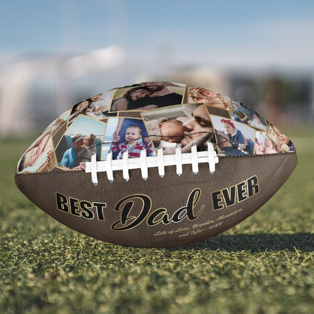 Vintage “Best Dad Ever” Leather Style Photo Football (Creator Uploaded)