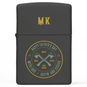 Vintage Best Dad Ever Personalized Name Axe Logo Zippo Lighter