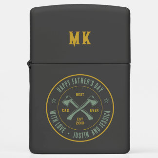 Vintage Best Dad Ever Personalized Name Axe Logo Zippo Lighter