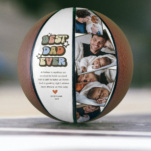 Vintage “Best Dad Ever” Photo Basketball Keepsake