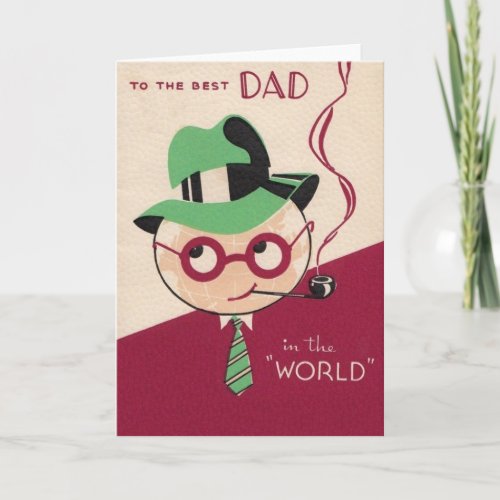 Vintage Best Dad Fathers Day Card