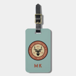 Vintage Best Dad Hunting Deer Logo Father&#39;s Day Luggage Tag