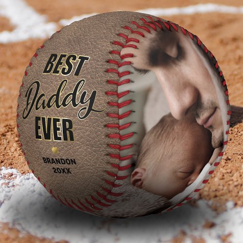 Vintage Best Daddy Ever Photo Baseball