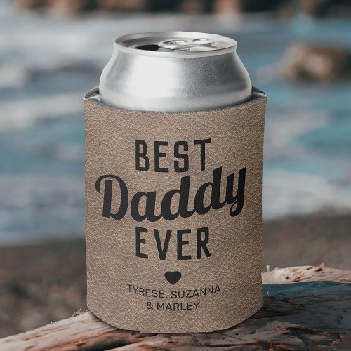 Vintage Best Daddy Ever Photo Can Cooler