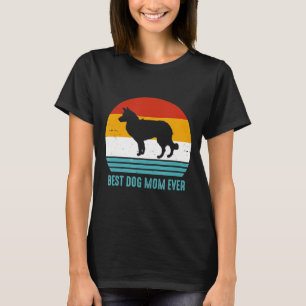 Vintage Best Dog Mom Ever Border Collie Mom T-Shirt