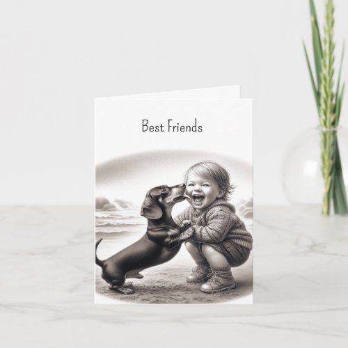 Vintage Best Friend Dachshund Card